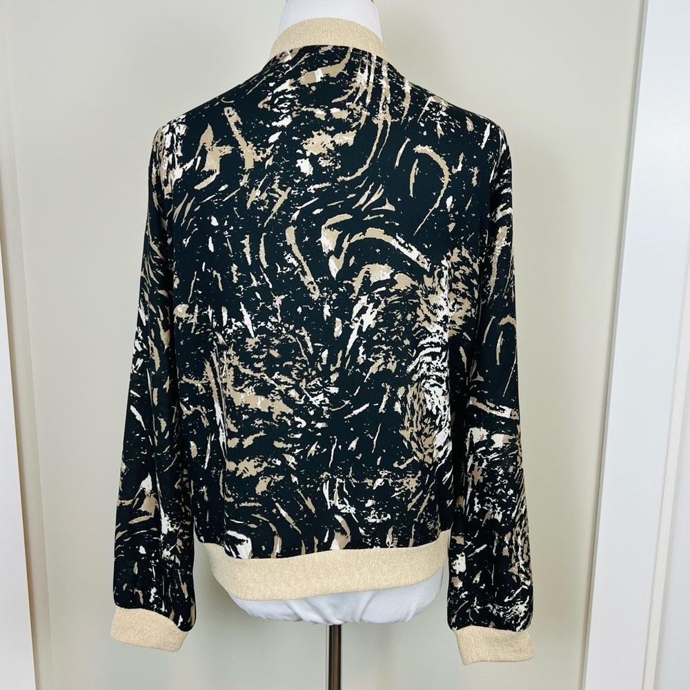 Joseph Ribkoff Black and Cream Bomber Jacket - Picture 3 of 6